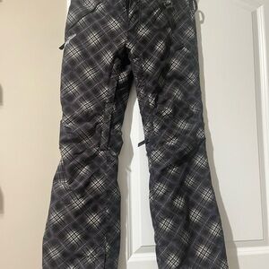 Betty Rides Black Plaid Snow Pants